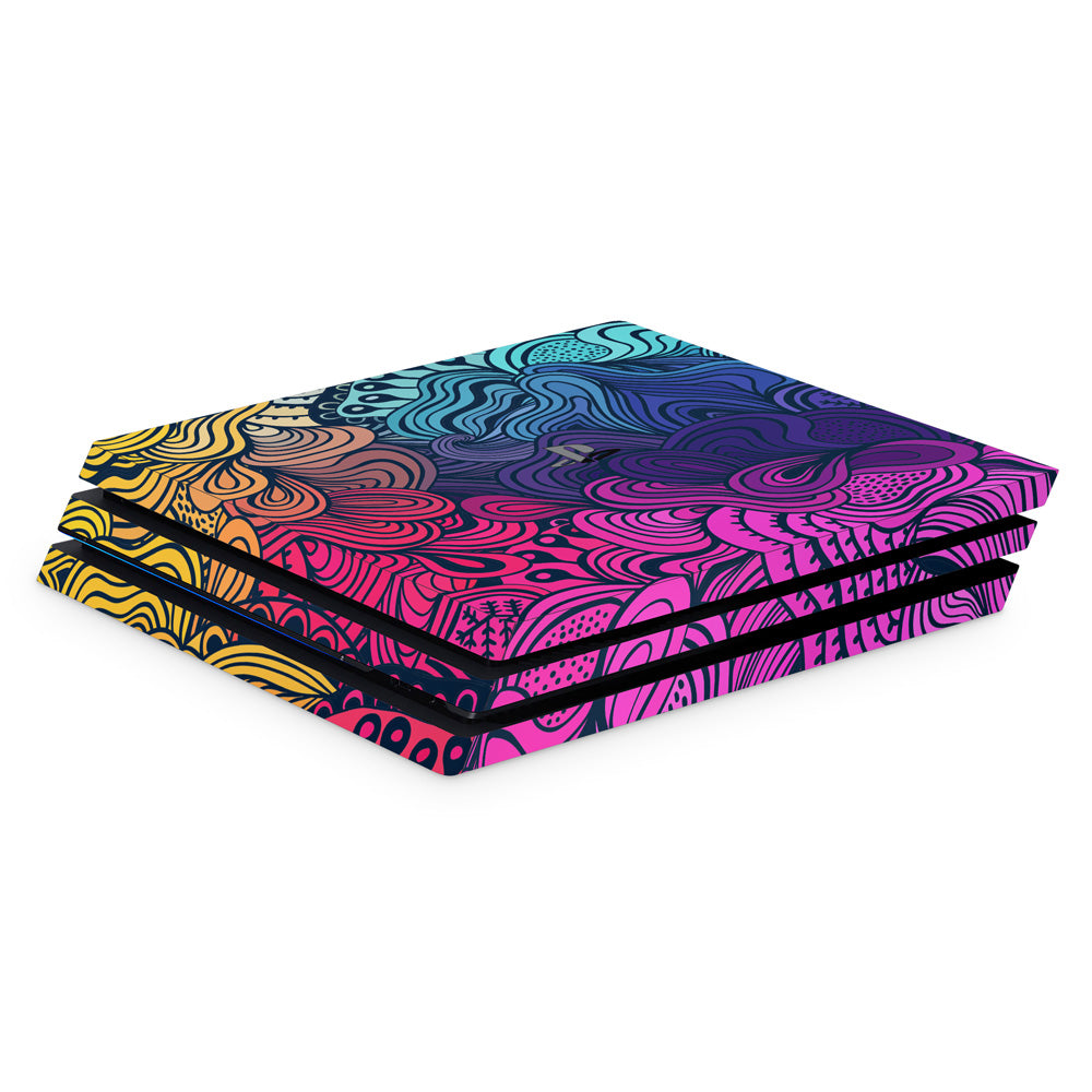 Floral Form PS4 Pro Console Skin