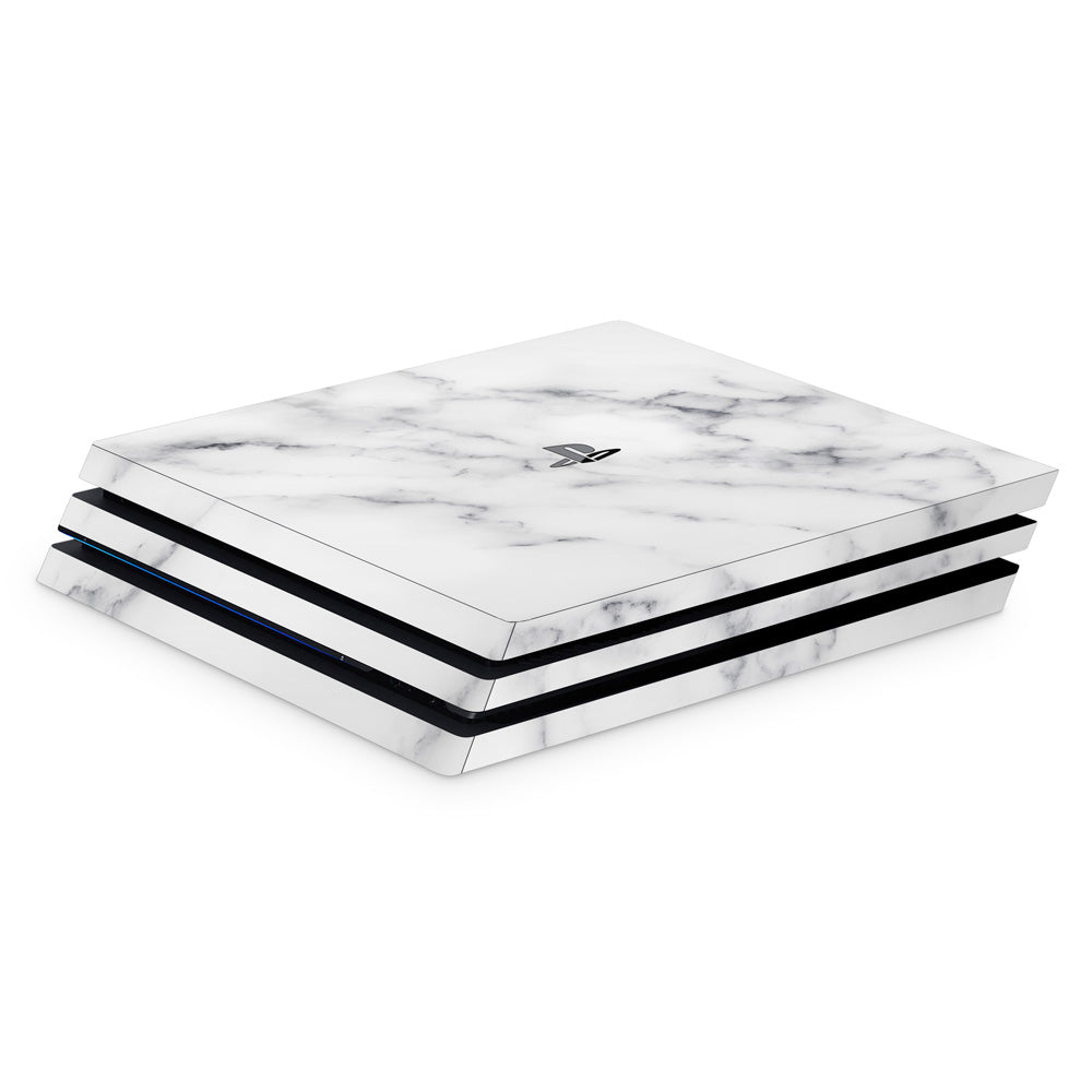 White Marble PS4 Pro Console Skin