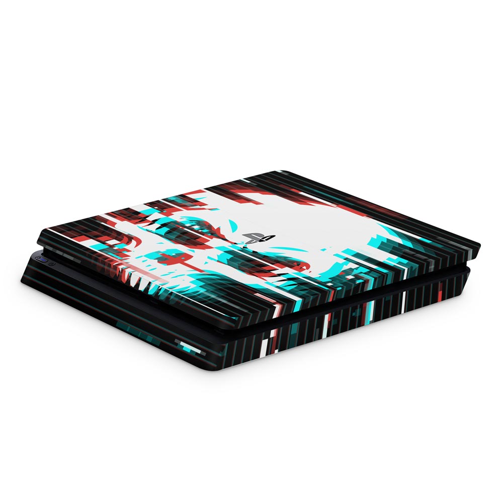 Glitched Skull PS4 Slim Console Skin