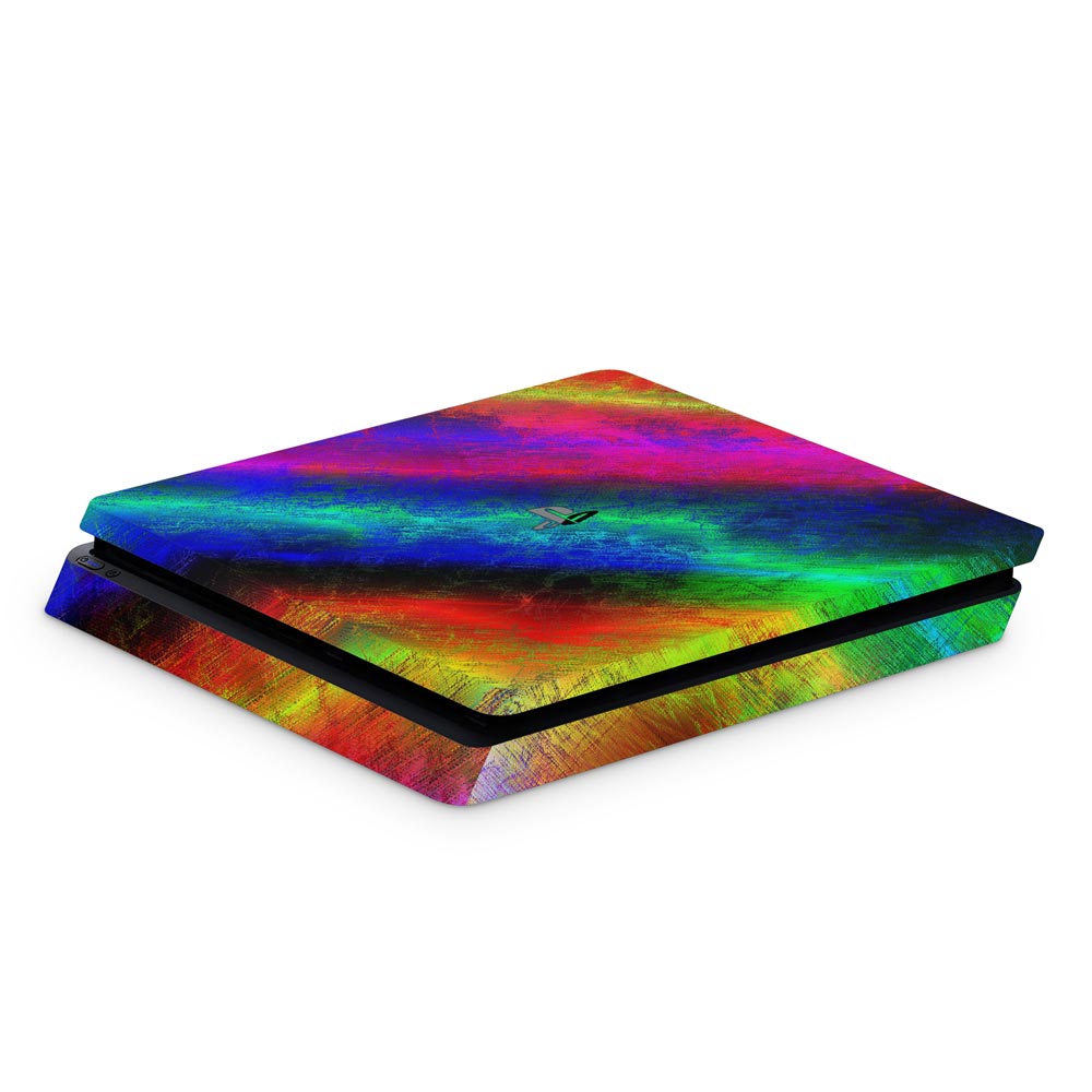 Grunge Rainbow PS4 Slim Console Skin