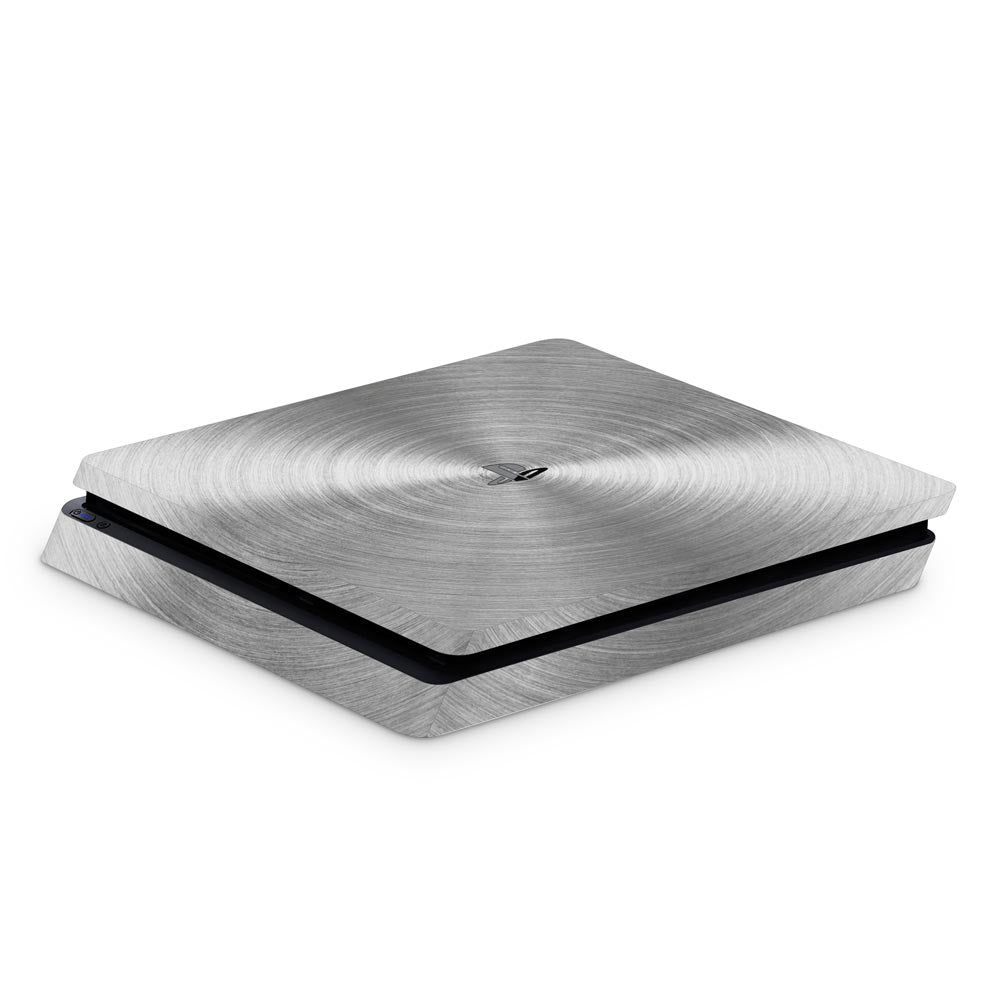 Brushed Stainless Print PS4 Slim Console Skin