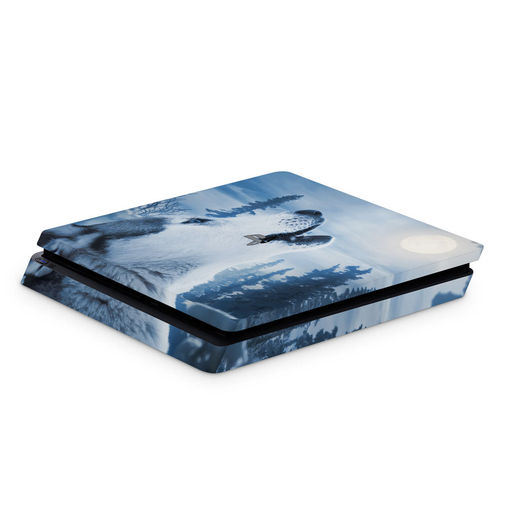 Howling Wolf PS4 Slim Console Skin