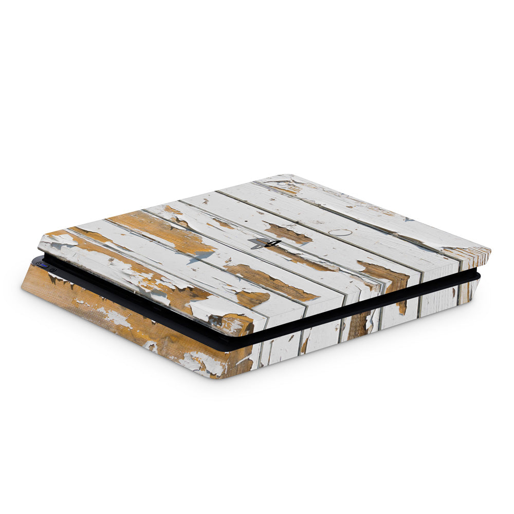 Peeling Wood Panels PS4 Slim Console Skin