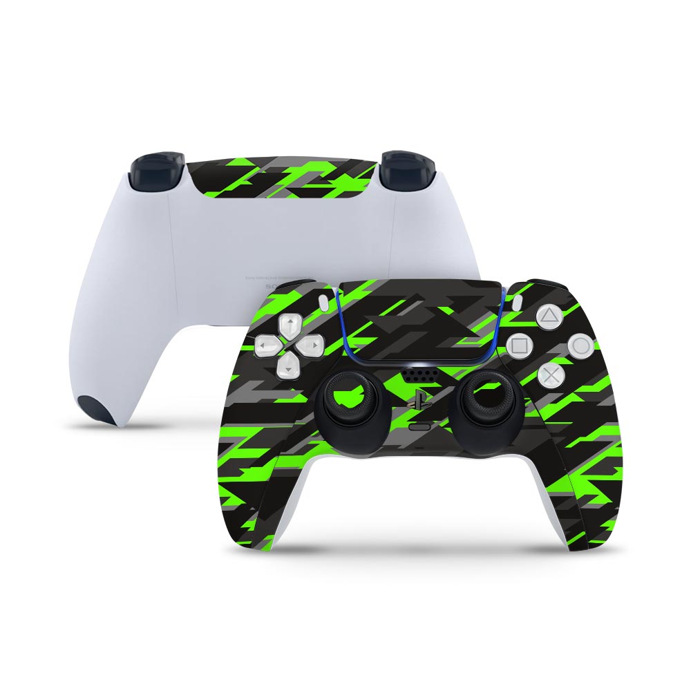 Green Geometric Camo PS5 Controller Skin