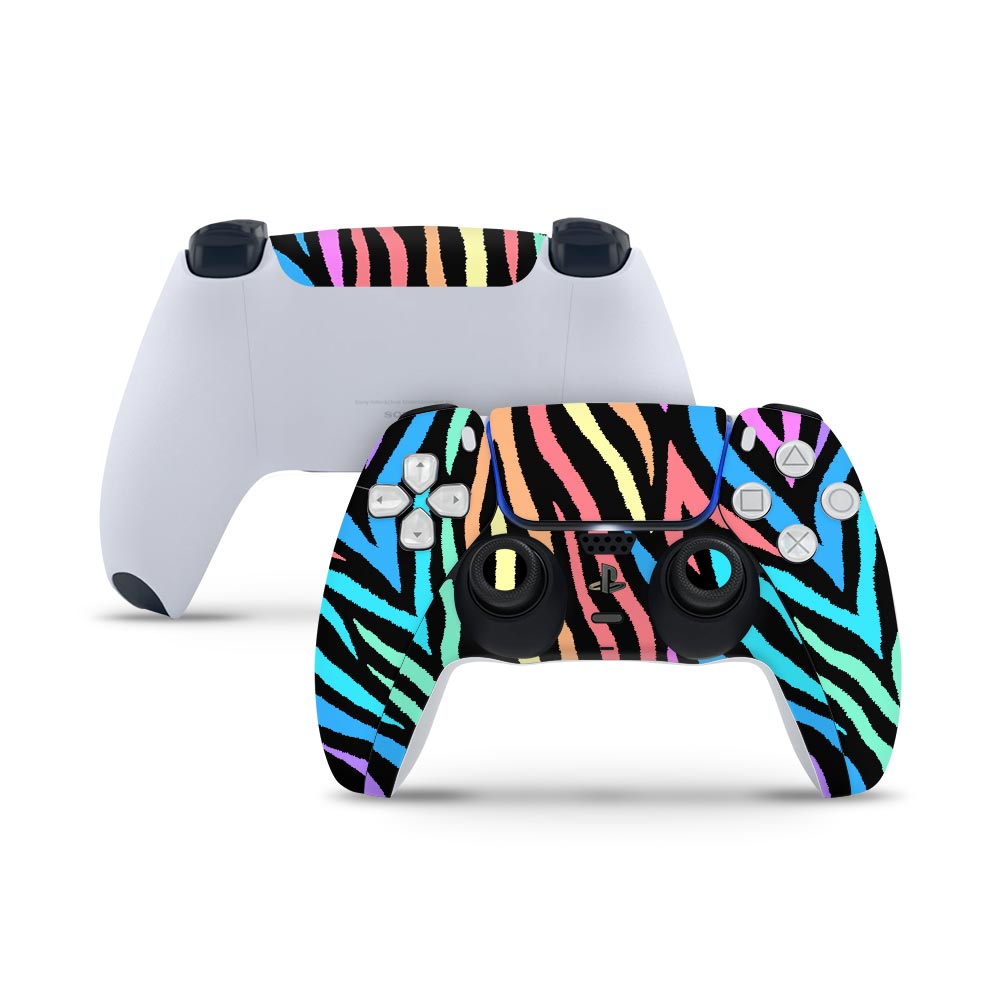 Rainbow Zebra PS5 Controller Skin