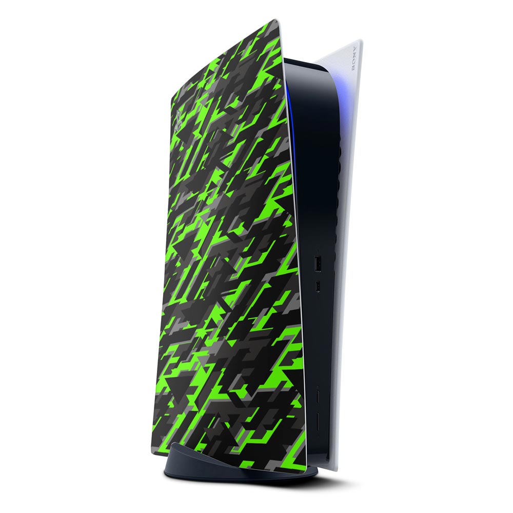 Green Geometric Camo PS5 Digi Console Skin
