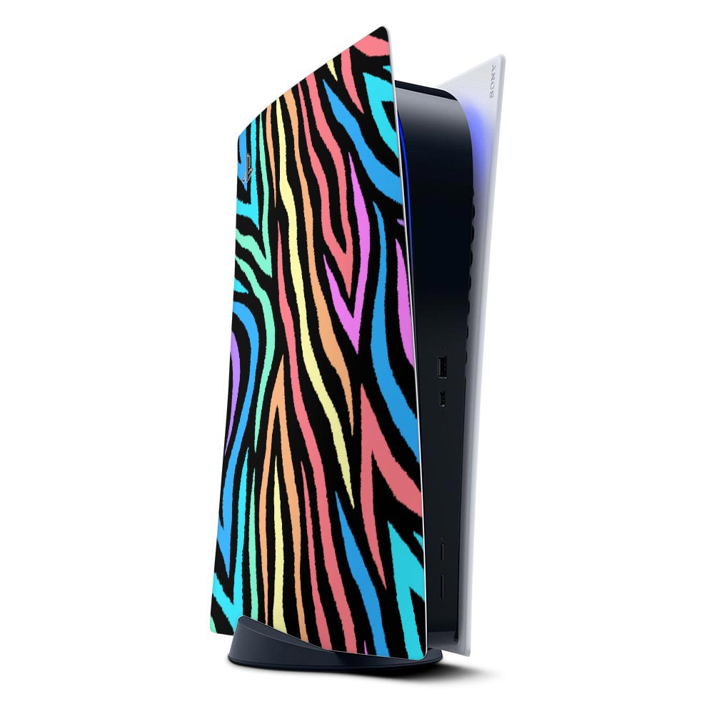 Rainbow Zebra PS5 Digi Console Skin