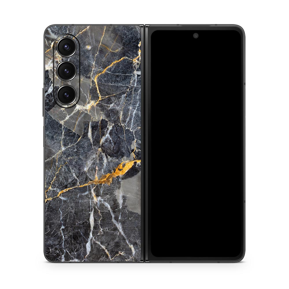 Slate Gold Marble Galaxy Z Fold 5 Skin