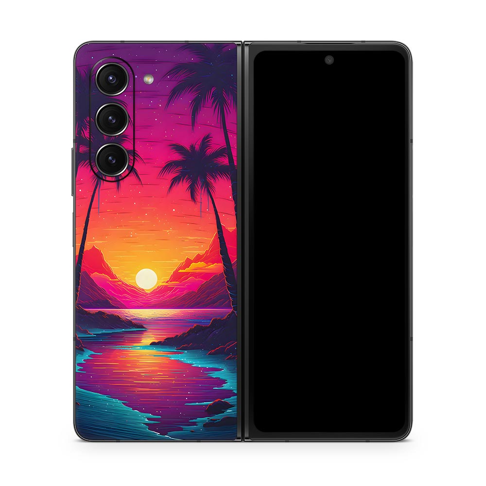 Retro Island Galaxy Z Fold 5 Skin