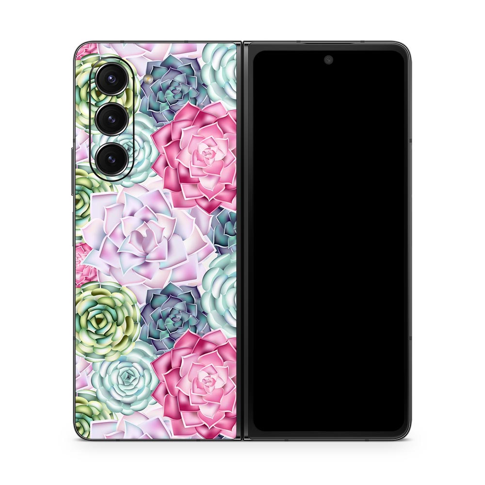 Succulent Pastel Galaxy Z Fold 5 Skin