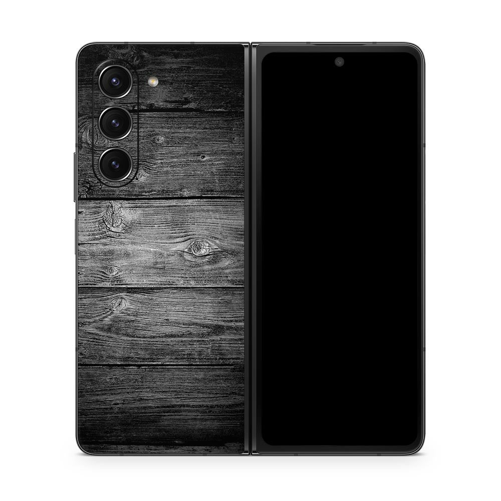 Black Timber V2 Galaxy Z Fold 5 Skin