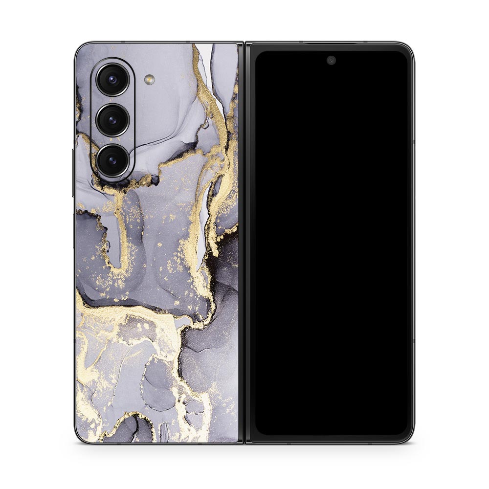 Watercolour Grey Gold Galaxy Z Fold 5 Skin