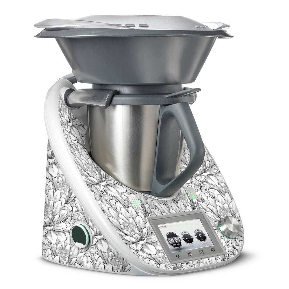 Floral Damask White Thermomix TM5 Skin