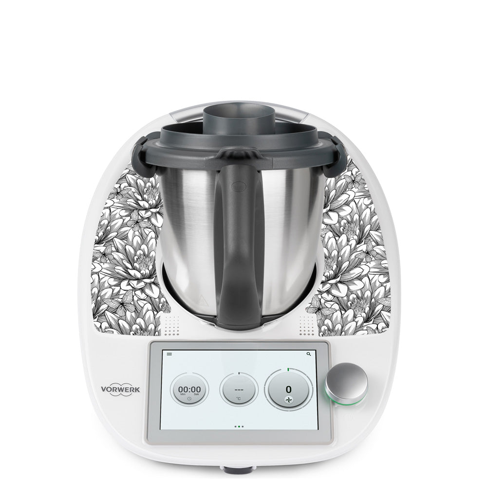 Floral Damask White Thermomix TM6 Minimal Skin