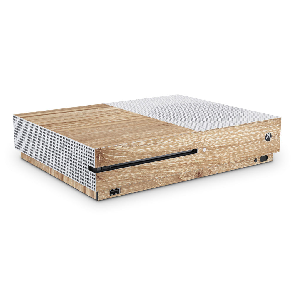 Beech Wood Xbox One S Console Skin