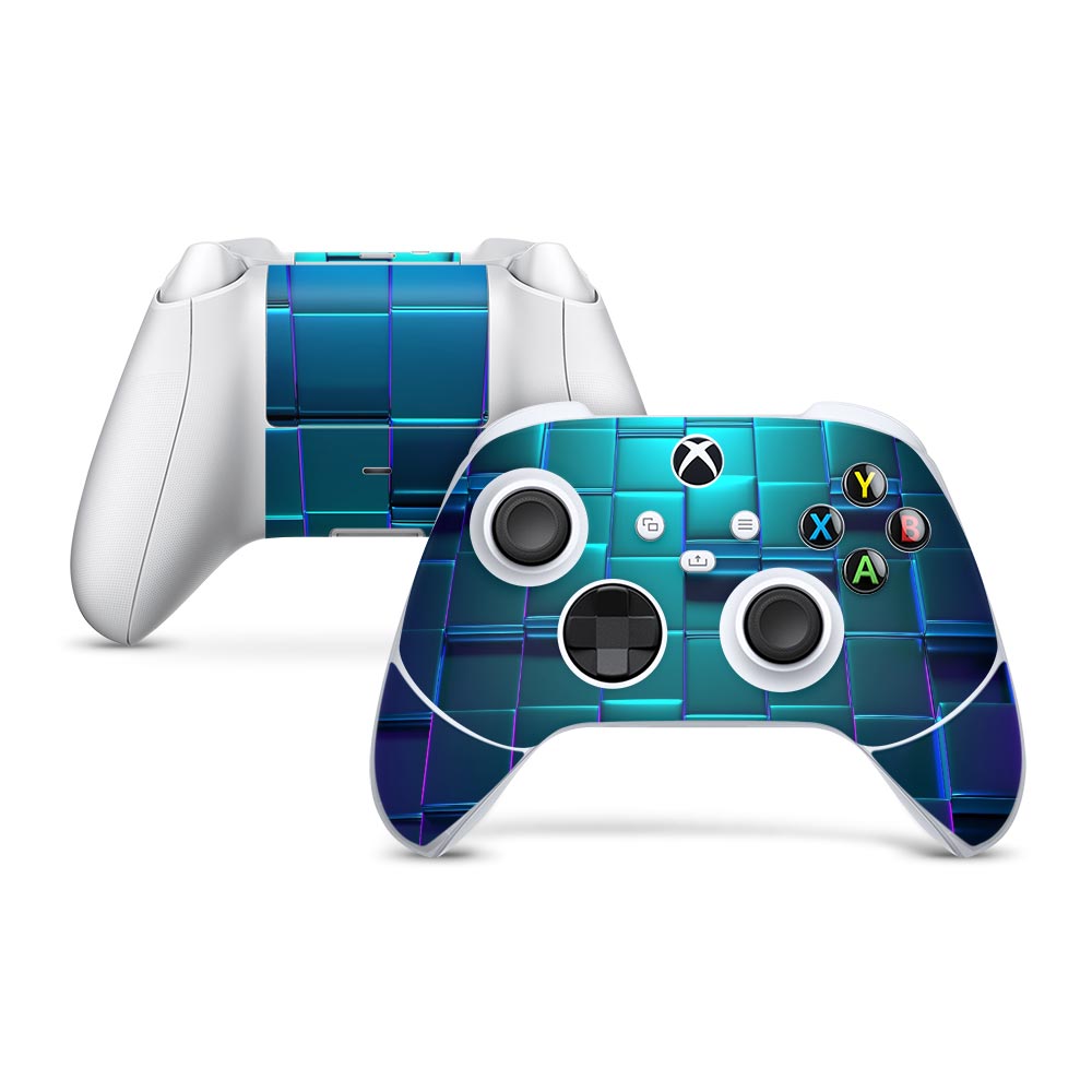 Reflecting Neon Cubes Xbox Series S Controller Skin