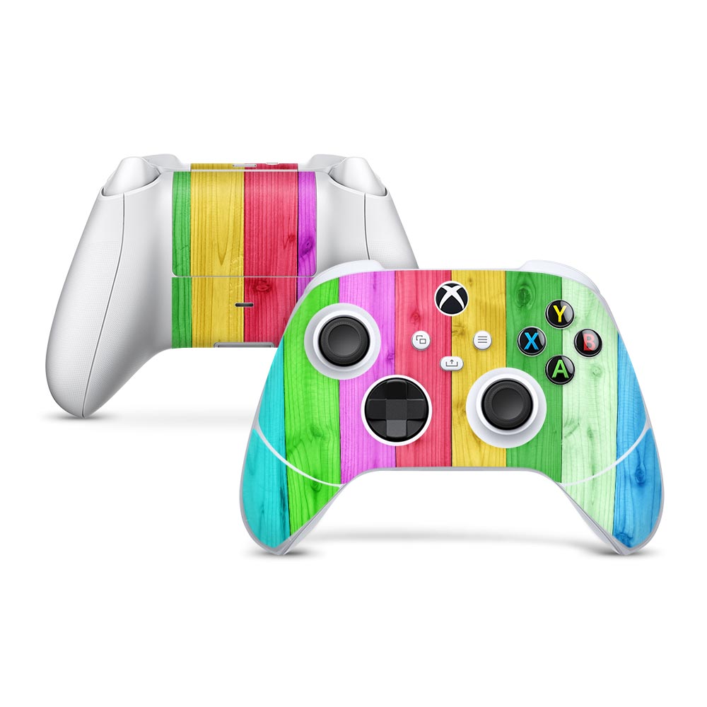 Rainbow Wood Xbox Series S Controller Skin