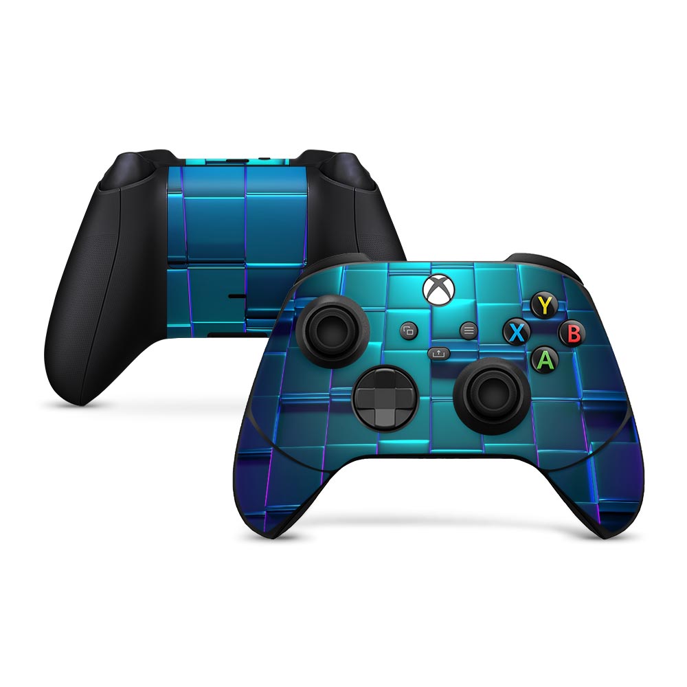 Reflecting Neon Cubes Xbox Series X Controller Skin