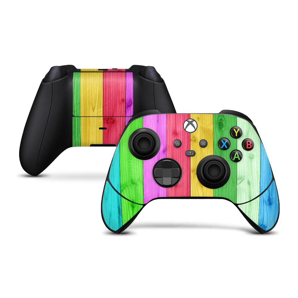 Rainbow Wood Xbox Series X Controller Skin