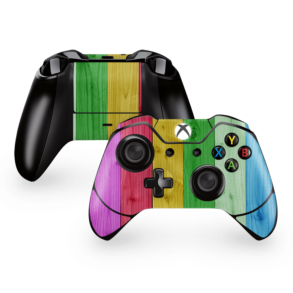 Rainbow Wood Panels Xbox One Controller Skin